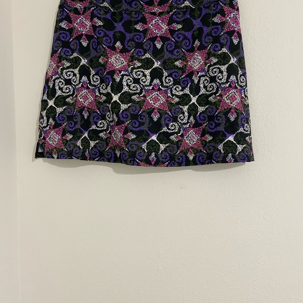 Tranquility Women’s Patterned Mini Skirt in Black, Purple & Pink - Picture 5 of 5